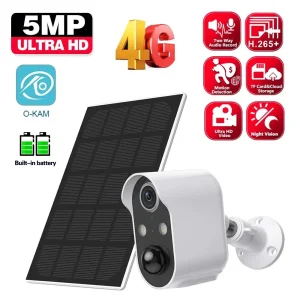 4G SIM 5MP Wireless Wifi Battery Camera WIth Solar panels Outdoor Indoor Waterproof WiFi Camera 1080P Surveillance Security Cam