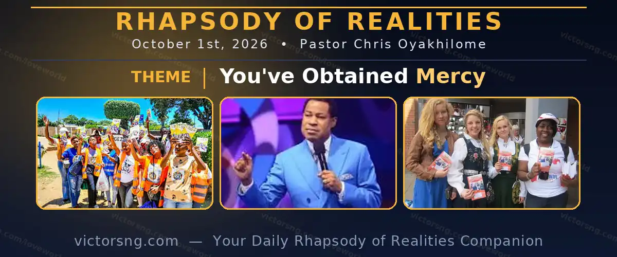 Rhapsody of Realities October 1 2026 daily devotional