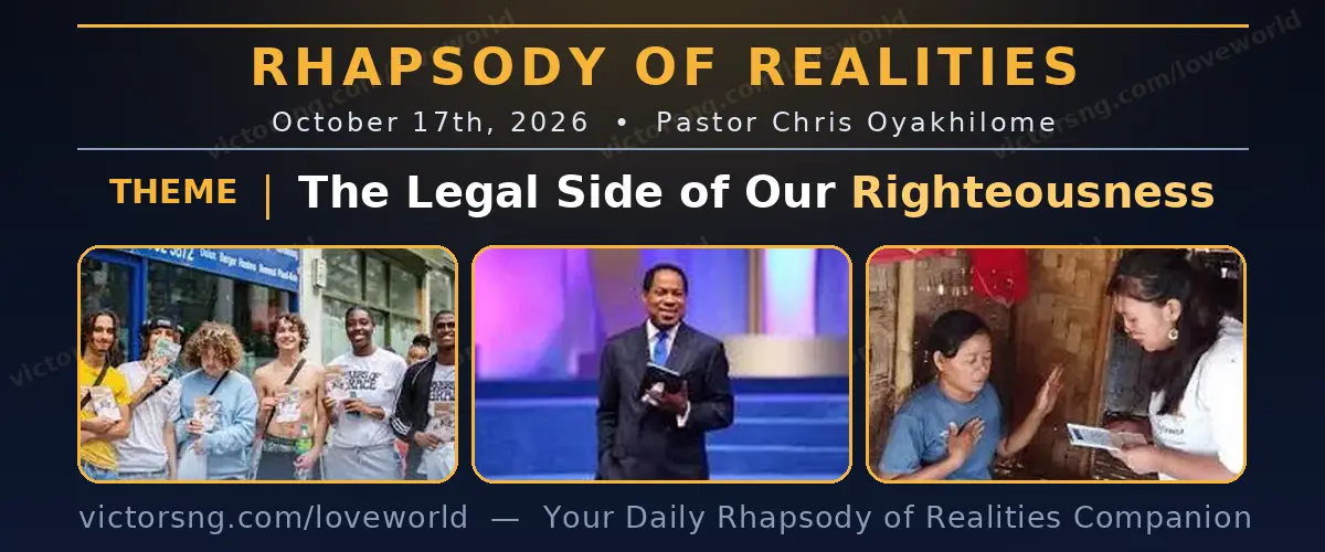 Rhapsody of Realities Today October 17 2026 daily devotional