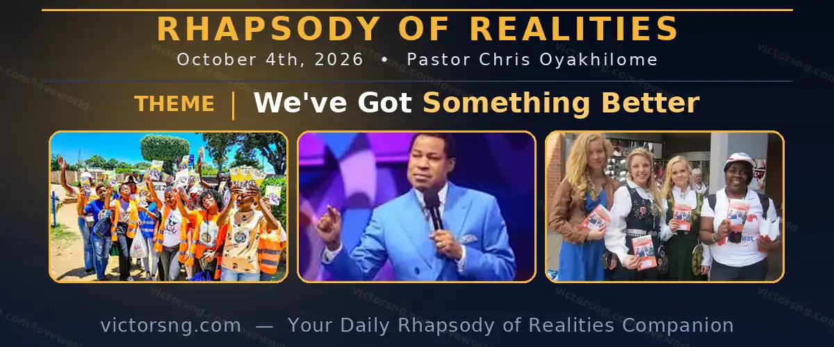 Rhapsody of Realities October 4 2026 daily devotional