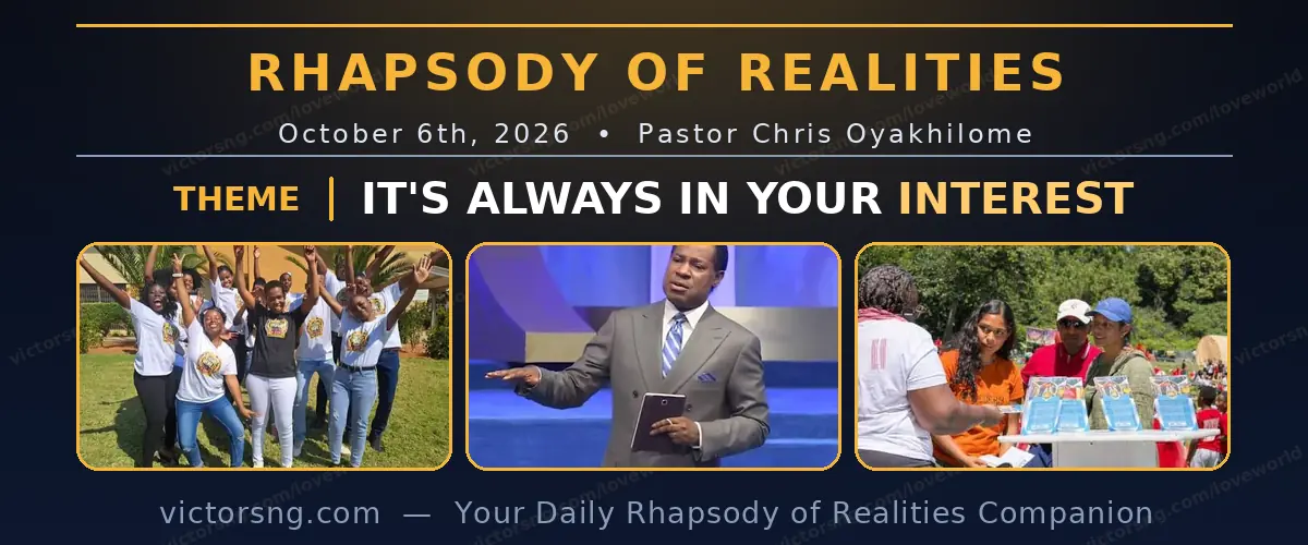 Rhapsody of Realities October 6 2026 daily devotional